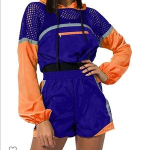 Women’s Track Suit Set Short windbreaker 2 Piece